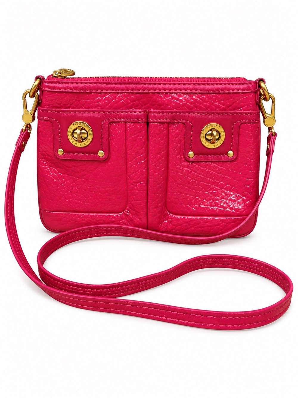Marc by Marc Jacobs Hot Pink Patent Leather Crossbody Bag Y2K